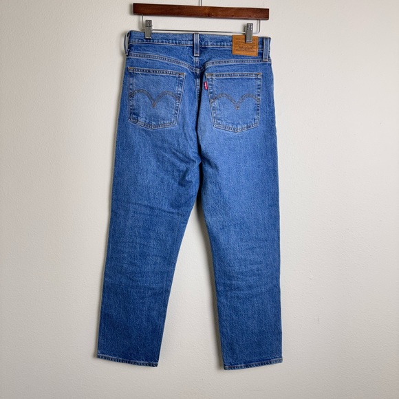 Levi’s medium wash button fly wedgie straight leg high rise jeans 27 - Picture 5 of 5